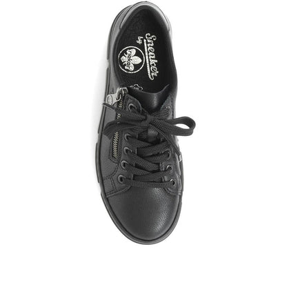 Rieker Ladies N59L1-00 Zip Trainer Nero/Black