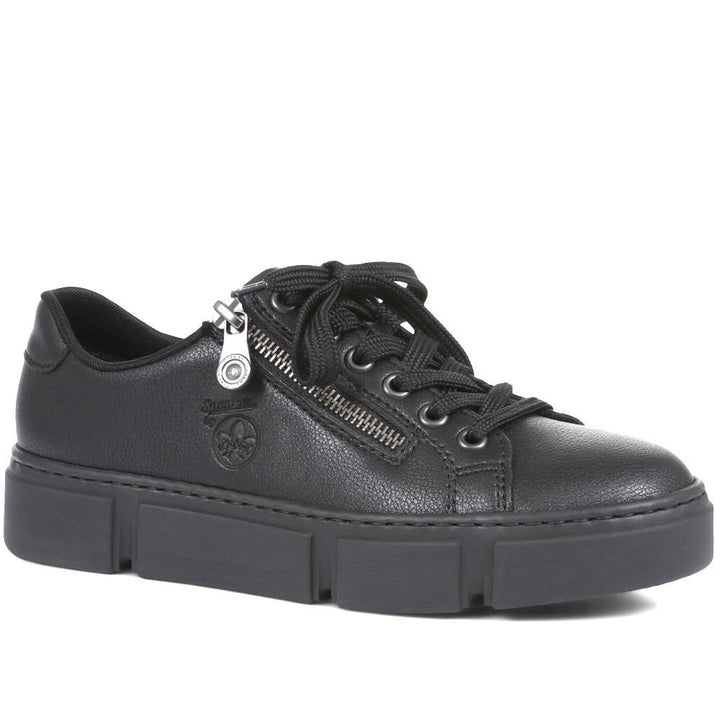 Rieker Ladies N59L1-00 Zip Trainer Nero/Black