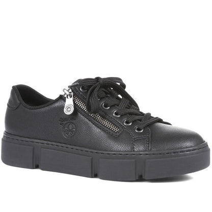 Rieker Ladies N59L1-00 Zip Trainer Nero/Black