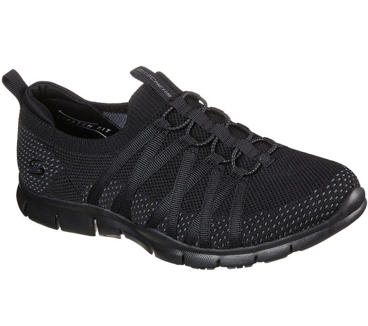Skechers Ladies Gratis Black Trainers 104152