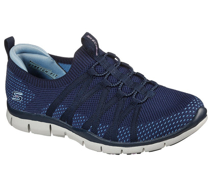 Skechers Ladies Gratis Chic Newness Ladies Navy Blue Trainers 104152