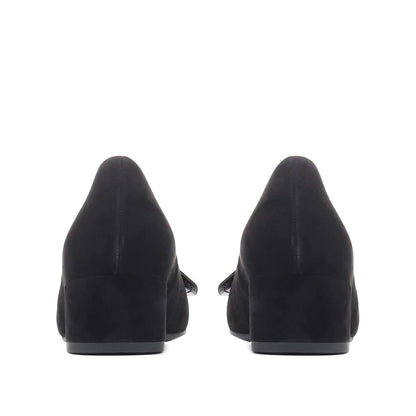 Gabor 91.442.17 Black Suede Block Heel Shoe