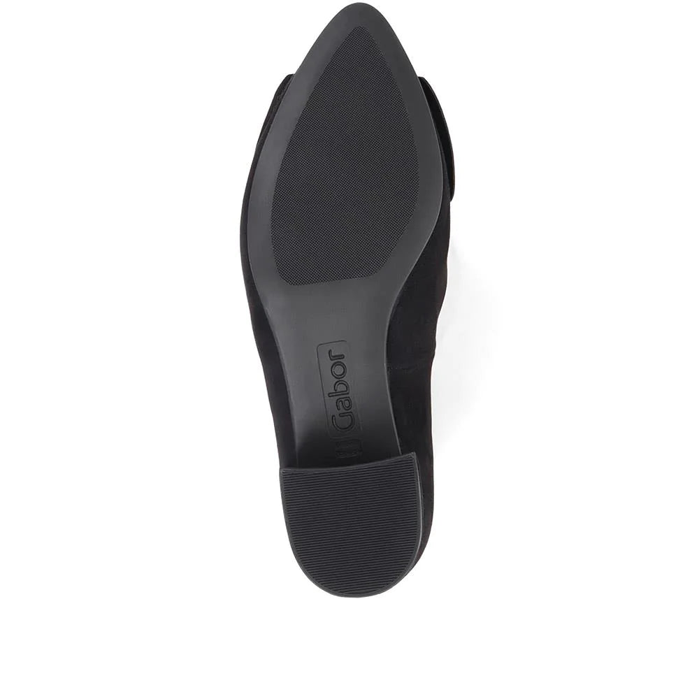 Gabor 91.442.17 Black Suede Block Heel Shoe