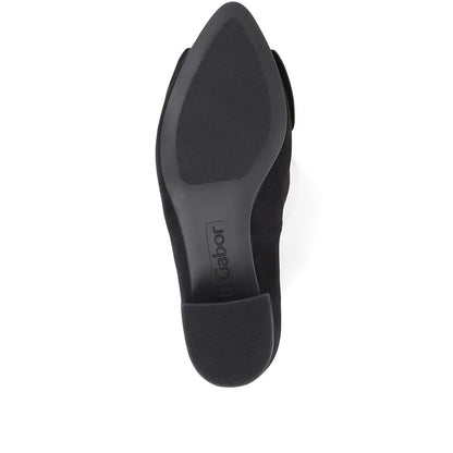 Gabor 91.442.17 Black Suede Block Heel Shoe