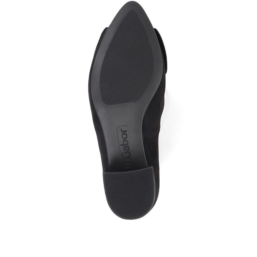 Gabor 91.442.17 Black Suede Block Heel Shoe