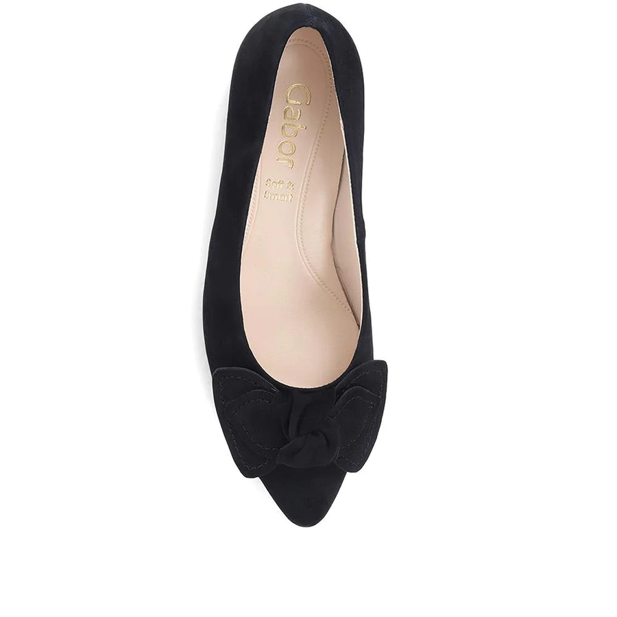 Gabor 91.442.17 Black Suede Block Heel Shoe