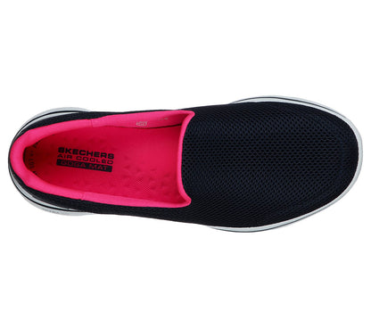 Skechers Ladies Go Walk 5 Fantasy Navy/Hot Pink Trainers 124038