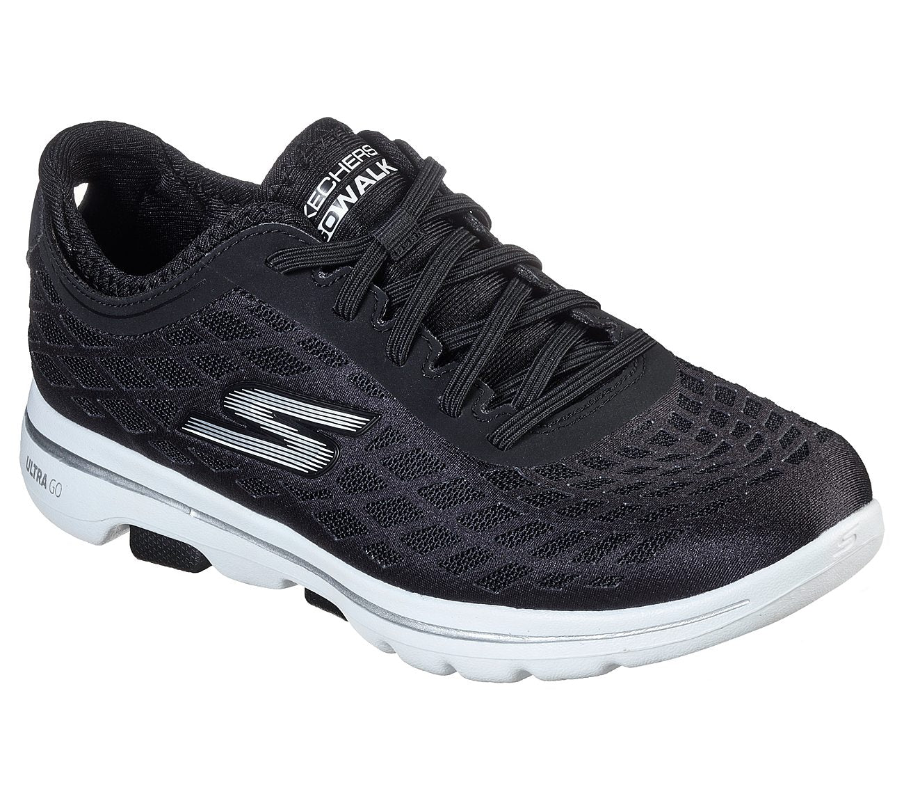Skechers Ladies Go Walk 5 Excellent  Black Trainer Shoes 124229