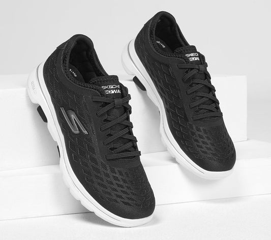 Skechers Ladies Go Walk 5 Excellent  Black Trainer Shoes 124229