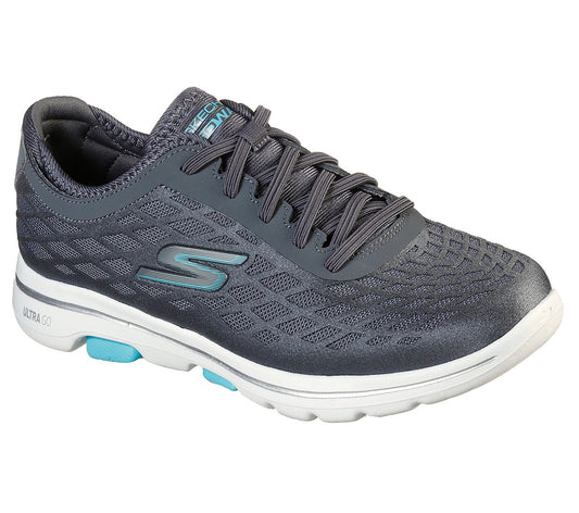 Skechers Ladies GOwalk 5 Excellent Charcoal Trainer Shoes 124229
