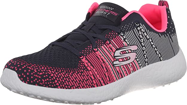 Skechers Ladies Burst Ellipse Charcoal & Pink Trainer Shoes 12437/CCPK