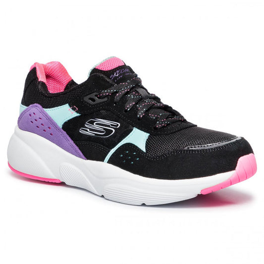 Skechers Ladies Meridian No Worries Black/Multi Trainers 13020
