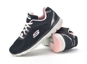 Skechers Ladies Moving Fast Flex Appeal Charcoal Grey Trainers 13059