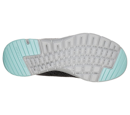 Skechers 13062 Flex Appeal 3.0 Ladies Charcoal/Light Blue