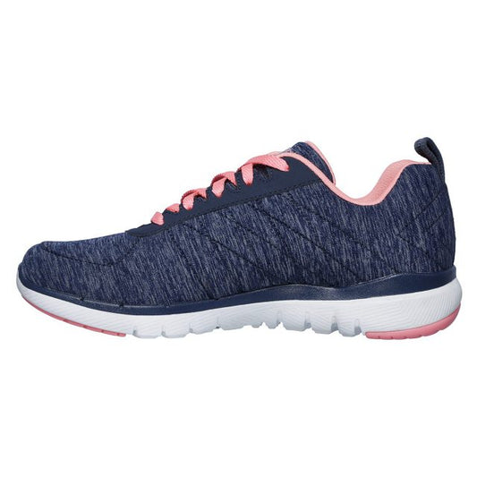 Skechers Ladies Flex Appeal 3.0 Insiders Navy/Coral Trainers 13067