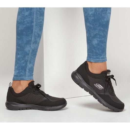 Skechers Ladies Flex Appeal 3.0 Go-Forward Black Trainers 13069