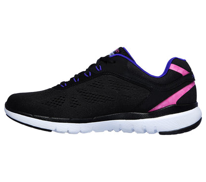 Skechers Ladies Flex Appeal 3.0 Steady Move Black Trainers 13474