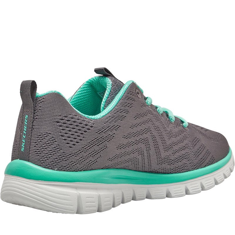 Skechers Ladies Graceful - Get Connected Turqoise/Charcoal Grey Trainers 13591