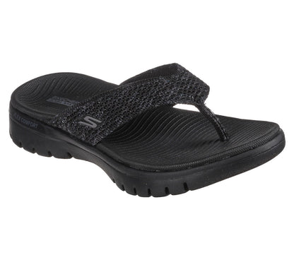 Skechers Ladies 140284 Toe Post On-The-Goflexsandal-Accen BKGY