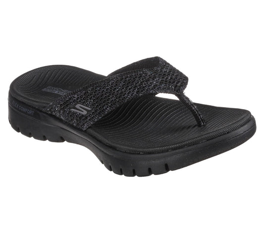 Skechers Ladies 140284 Toe Post On-The-Goflexsandal-Accen BKGY