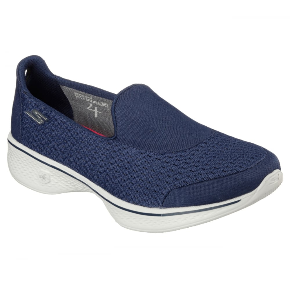 Skechers Ladies GOWalk Joy Navy/White Slip-On Trainers 14148