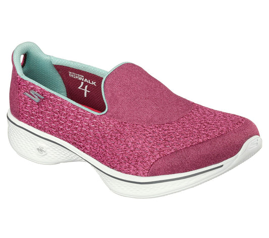 Skechers Ladies GOwalk Pursuit Pink Slip On Trainers 14148