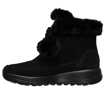 Skechers Ladies GOwalk Joy Black Hibernate Boots 144004