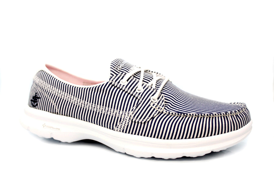 Skechers Ladies GOstep Sandy Stripes Slip On Shoes 14419