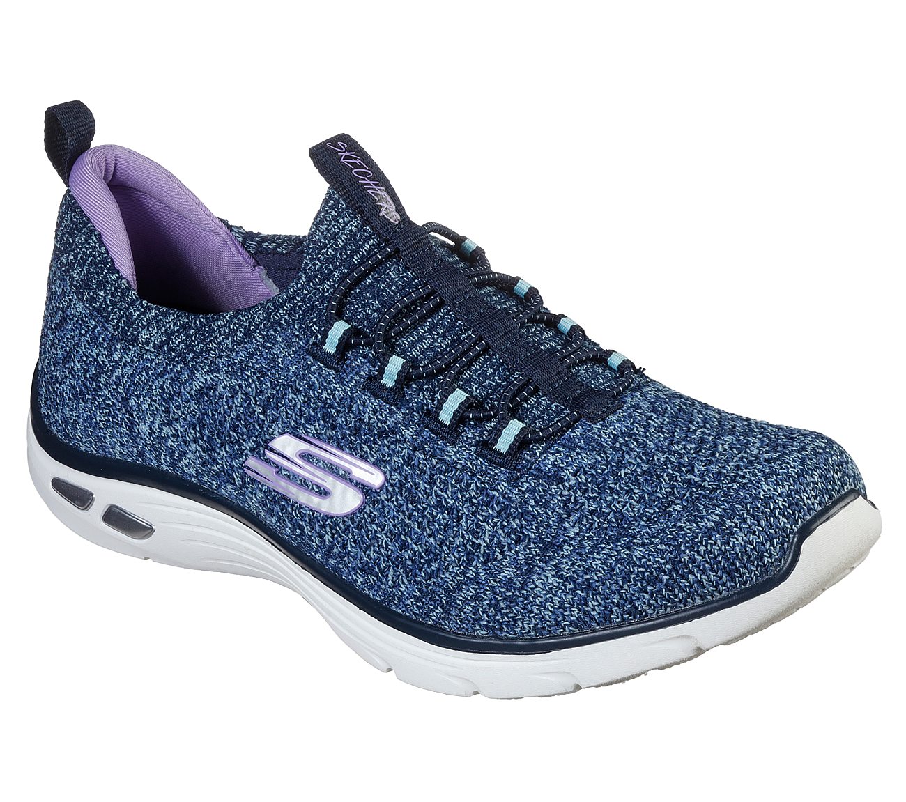 Skechers Ladies Relaxed Fit® Empire D'Lux Navy Blue Trainers 49007