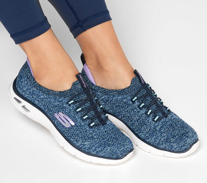 Skechers Ladies Relaxed Fit® Empire D'Lux Navy Blue Trainers 49007