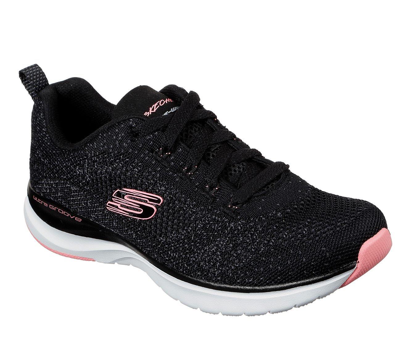 Skechers Ladies Ultra Groove Black Trainers 149019
