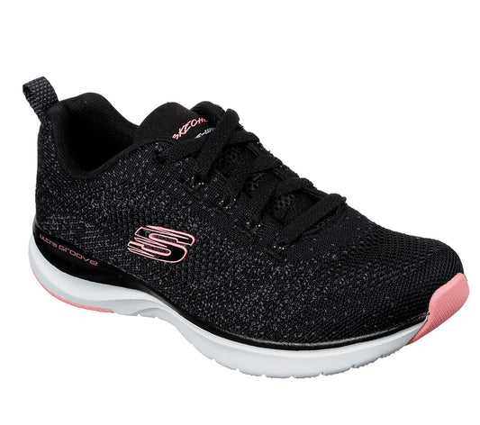 Skechers Ladies Ultra Groove Black Trainers 149019