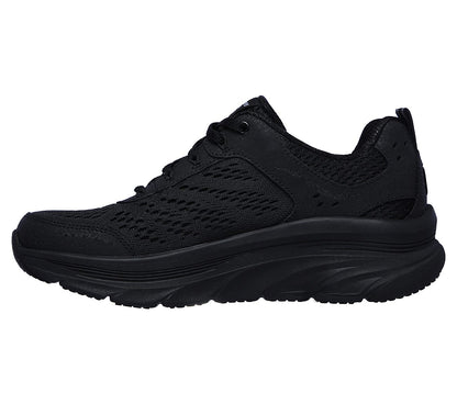 Skechers Ladies Relaxed Fit®: D'Lux Walker Infinite Motion Black Trainers 149023