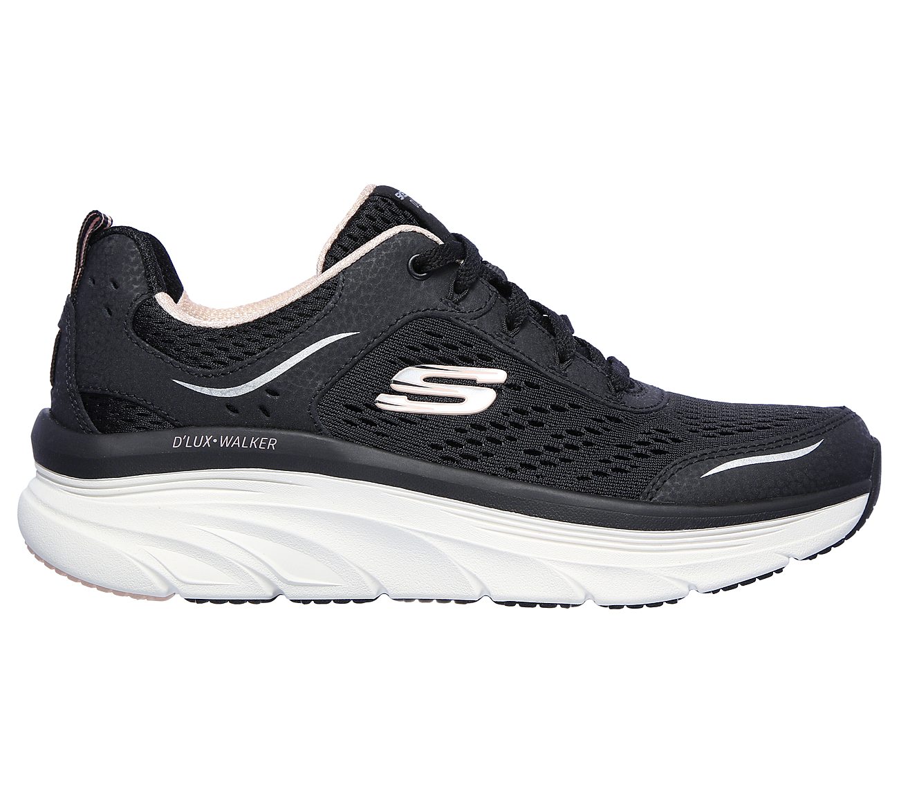 Skechers Ladies Relaxed Fit® D'Lux Walker Infinite Motion Ladies Black Trainers 149023