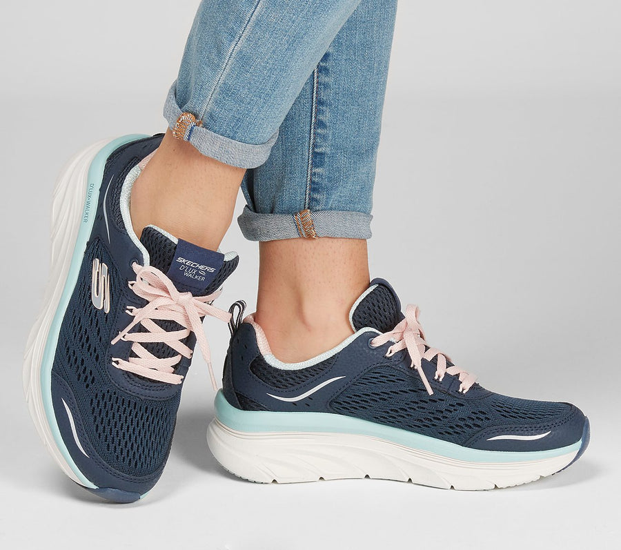 Skechers Ladies Relaxed Fit® D'Lux Walker Infinite Motion Navy Blue Trainers 149023