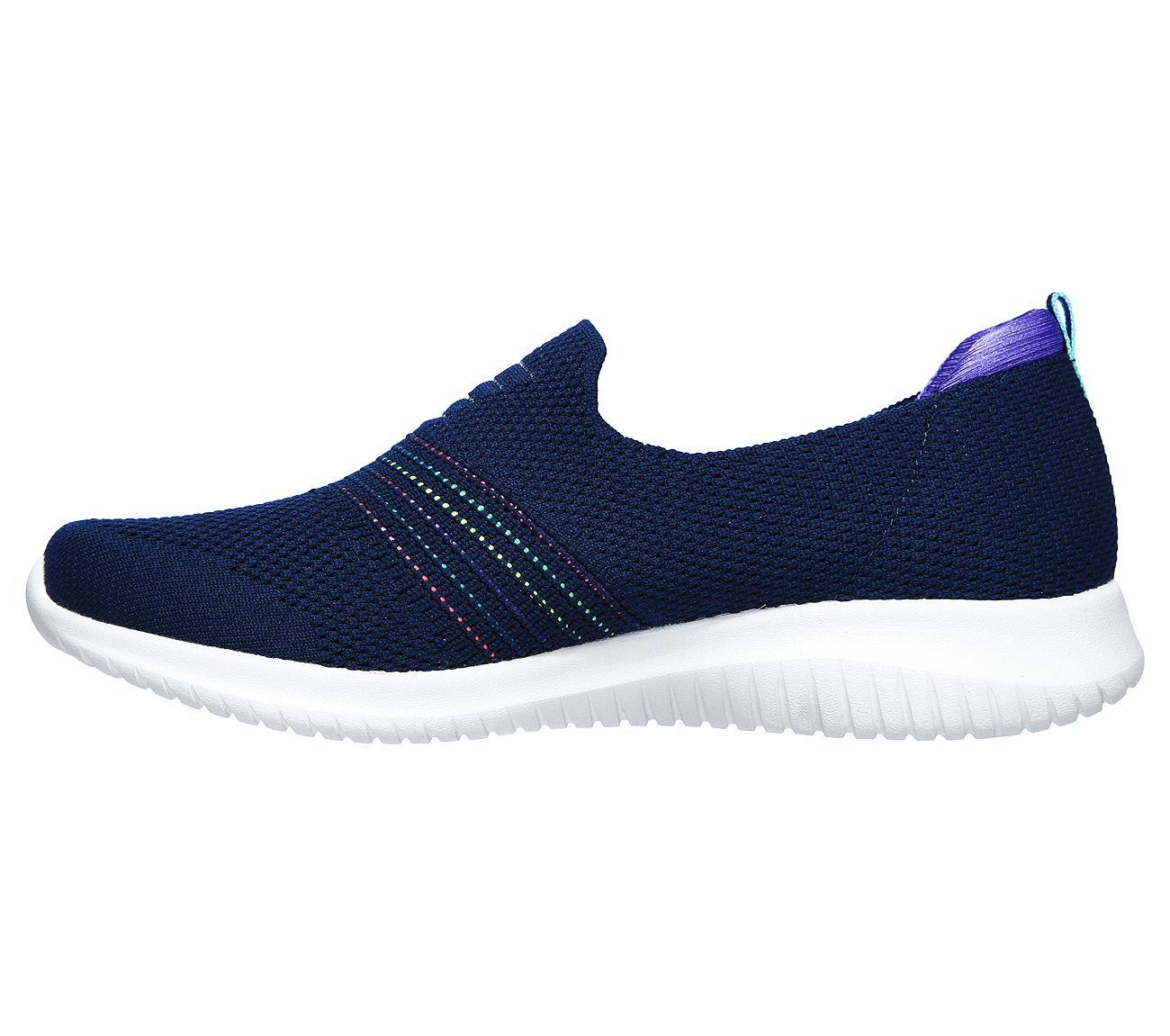 Skechers Ladies Ultra Flex Serene Aura Navy Blue Slip On Trainer Shoes 149179