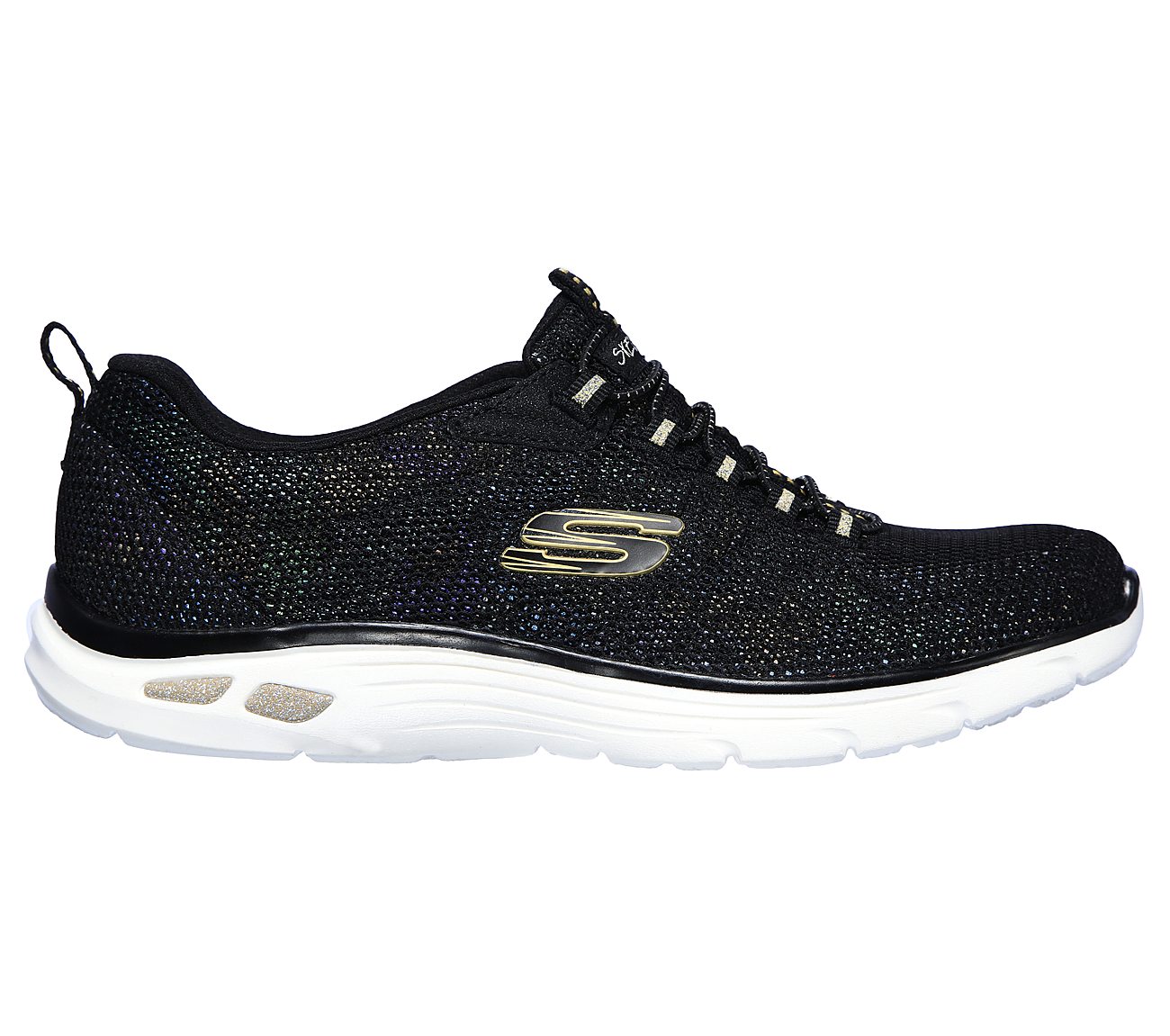 Skechers Ladies Relaxed Fit®: Empire D'Lux Charming Grace Black Trainers 149271