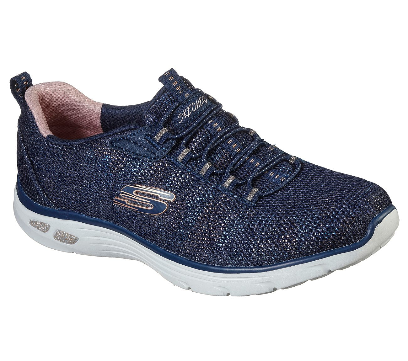 Skechers Ladies Relaxed Fit® Empire D'Lux Charming Grace Navy Blue Tra ...