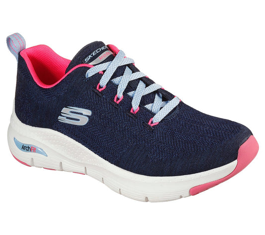 Skechers Ladies Arch Fit Comfy Wave Ladies Navy Blue Trainers 149414