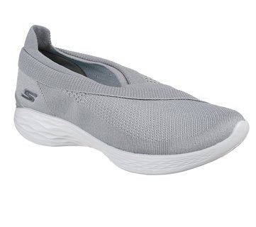 Skechers Ladies Slip On Grey Trainers 14955