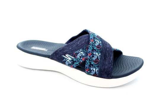Skechers Ladies Navy Blue Platform Sandals 15306