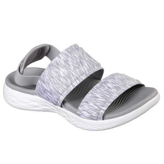 Skechers Ladies On The Go 600 Foxy Ladies Grey Sandals 15309