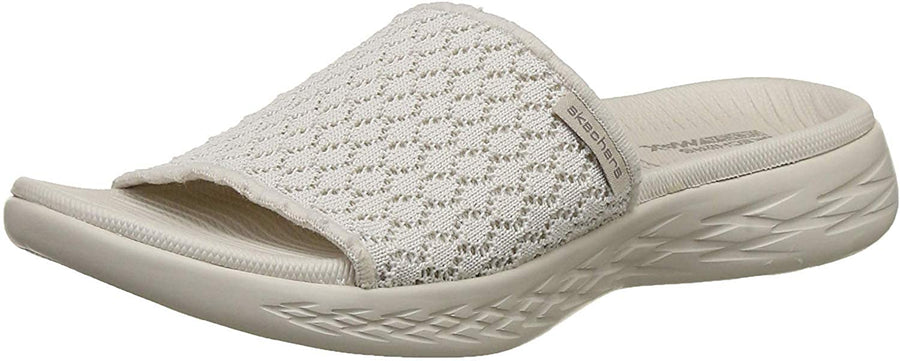 Skechers Ladies Goga Max White Slider Sandals 15311