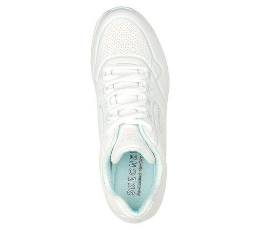 Skechers Ladies 155629 Uno 2 Air Feels White/Light Blue