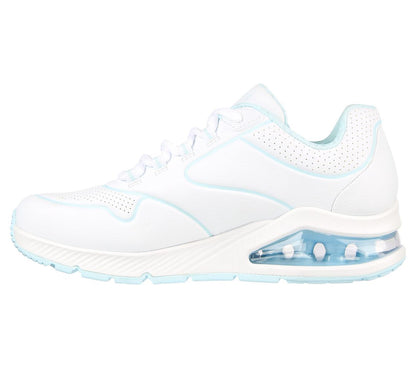 Skechers Ladies 155629 Uno 2 Air Feels White/Light Blue