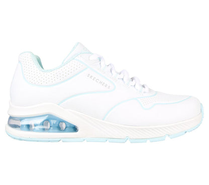 Skechers Ladies 155629 Uno 2 Air Feels White/Light Blue
