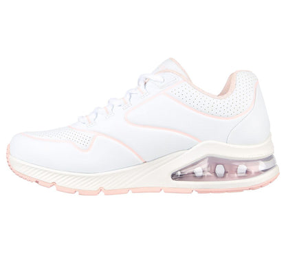 Skechers Ladies 155629 Uno 2 Air Feels White/Light Pink