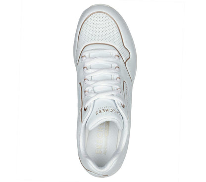 Skechers 155637 Ladies White UNO-2 GOLDEN TRIM