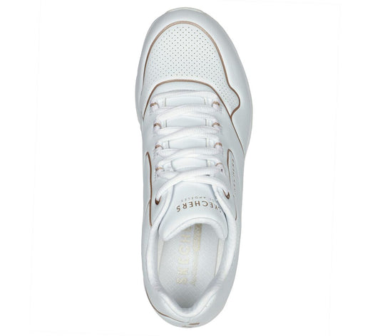 Skechers 155637 Ladies White UNO-2 GOLDEN TRIM