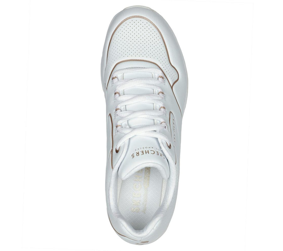 Skechers 155637 Ladies White UNO-2 GOLDEN TRIM – Chequers Shoes